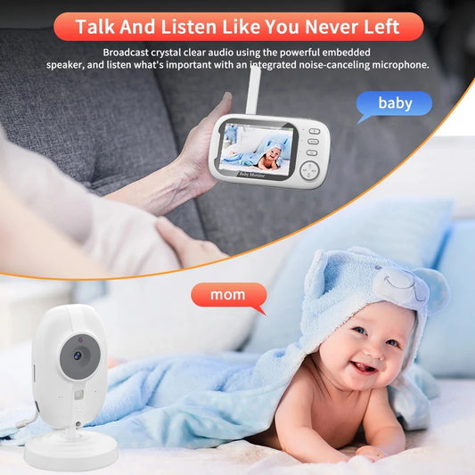 Cdycam 3.5" Wireless Baby Monitor | Night Vision, Two-Way Audio & Temperature Sensor