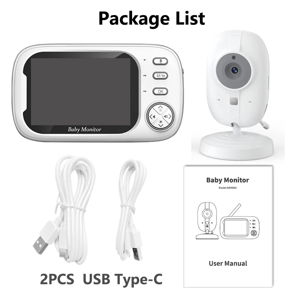 Cdycam 3.5" Wireless Baby Monitor | Night Vision, Two-Way Audio & Temperature Sensor