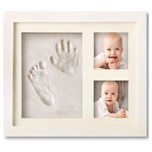 Baby Handprint & Footprint Kit | Clay Photo Frame Keepsake for Boys & Girls