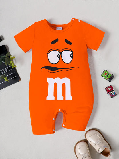 Adorable Summer Onesies – Soft & Comfy Letter Print for Baby Boys & Girls