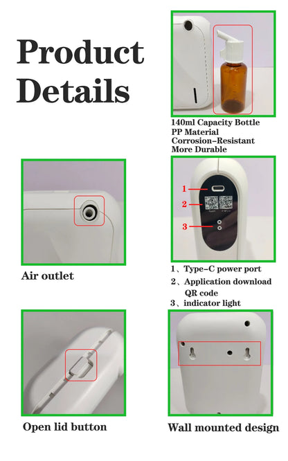 Smart Aroma Diffuser | 200m³ Coverage, Bluetooth APP Control, Home Scent Machine